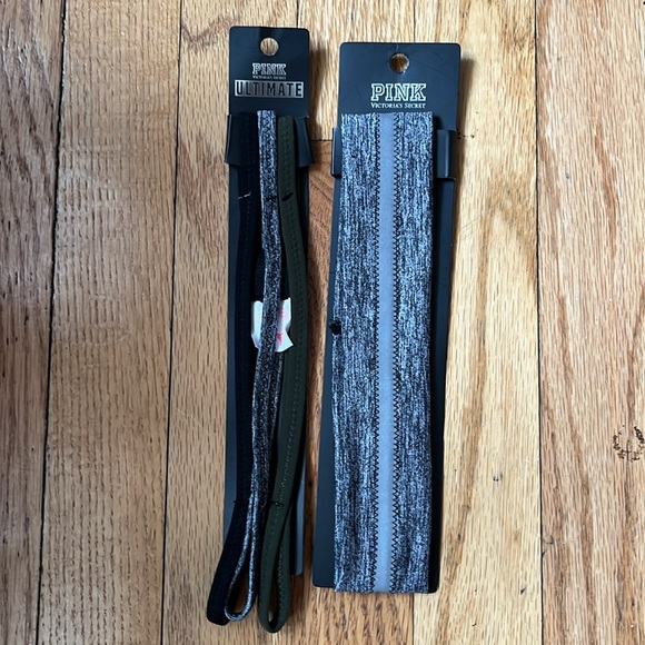 Victoria's Secret Pink Reflective Grey Headband and ultimate headband nwt - Picture 1 of 15